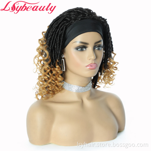 Latest Design 100 Human Hair Wig Goddess Locs Crochet Braiding With Human Hair Headband Wigs Honey Blonde Color Twist Braids Wig
